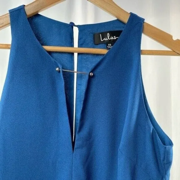 NWT Lulus Barbell Plunge Shift Dress in Teal Blue Size Extra Small‎ - Image 5