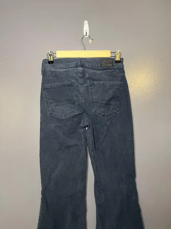 American Eagle Outfitters Pants Womens 0 Gray Hi-Rise Flare Corduroy Stretch - Image 6