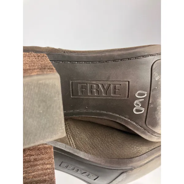 Frye Ankle Boots Womens 8.5 Brown Excellent Leather Pointed Toe Side Zip Booties - Image 7