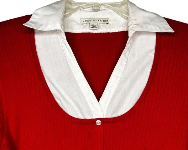 Carolyn Taylor Layered Red Sweater - Image 2