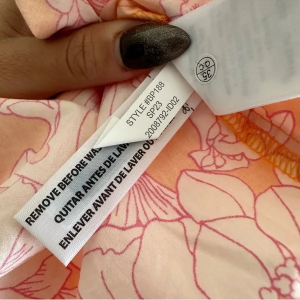 J. CREW Tie Front 100% Cotton Poplin Midi Loose Fit Dress in Orange Floral Small - Image 15