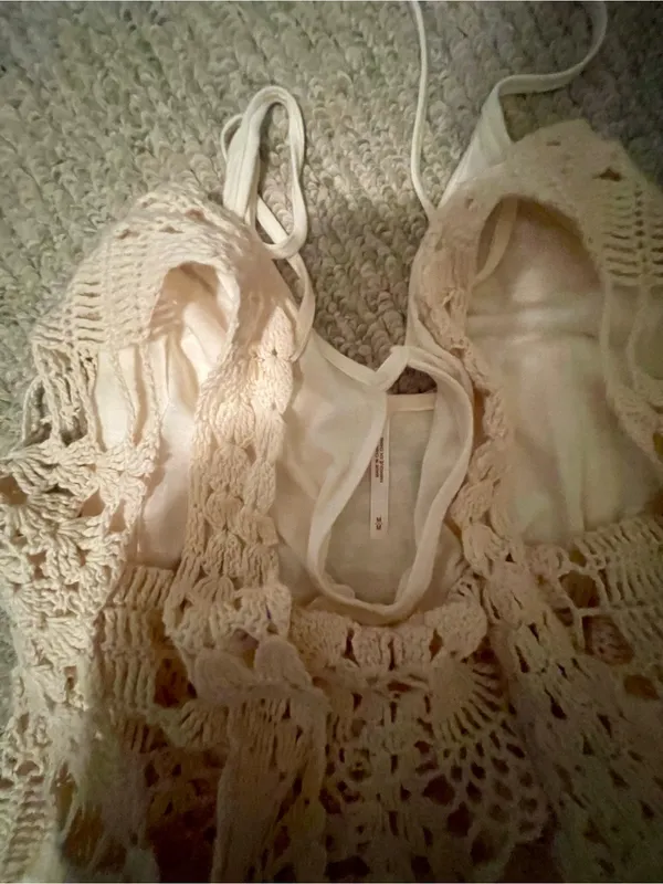 Free People Crochet Dress - Cream Sleeveless Summer Dress - Image 6