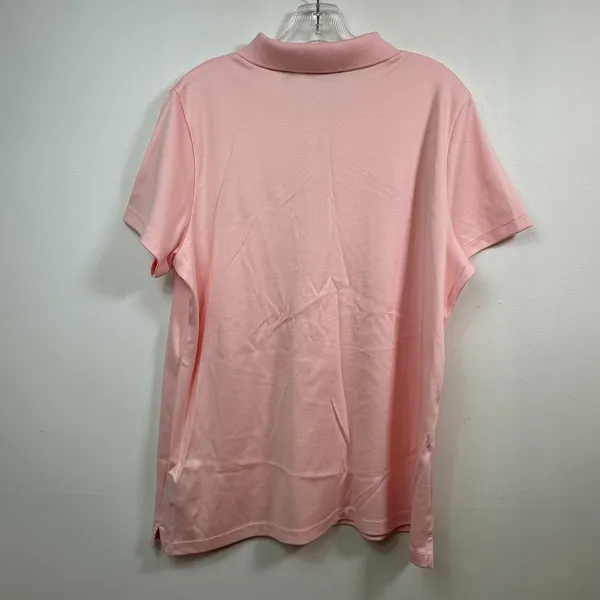 Lands End Womens XL 18 Pink Pima Cotton Short Sleeve Polo Shirt Classic Top - Image 2