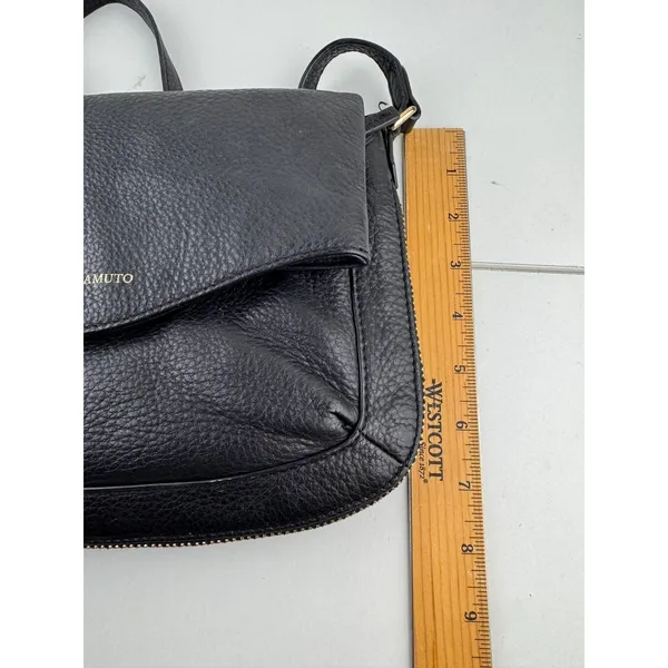 Vince Camuto Black Leather Crossbody Bag Flap Zipper Pocket‎ Adjustable Strap - Image 12