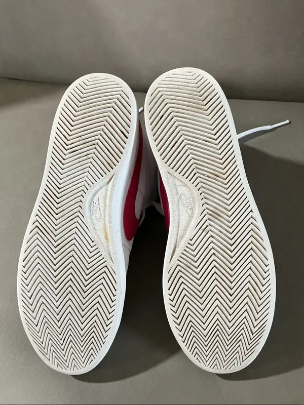 Nike Women's White Sneakers with Pink Swoosh High-Top - Image 7