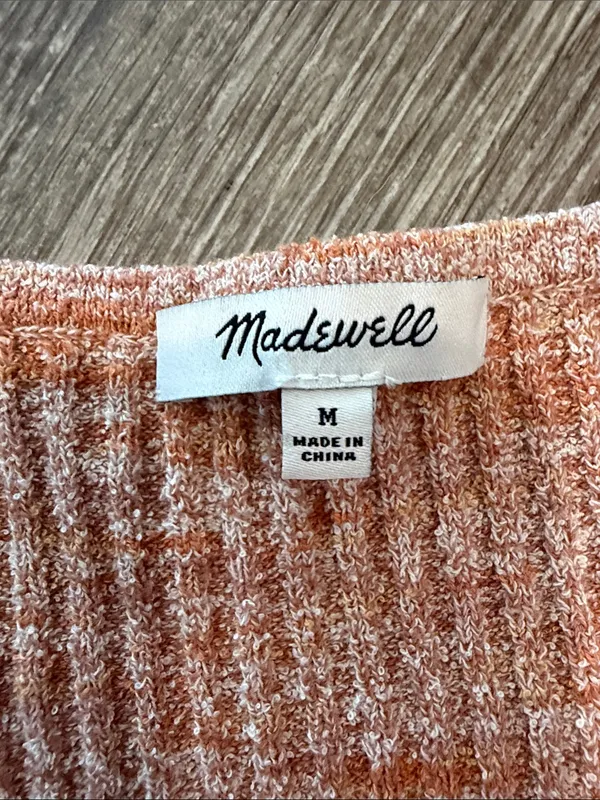 Madewell Marled Shaw Button-Front Sweater Tee Orange tiger medium - Image 5