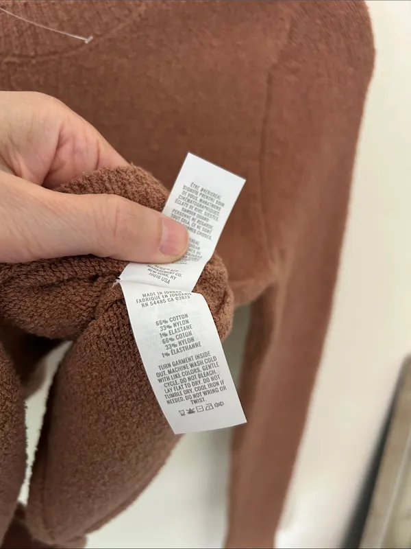 Aerie tan textured open back sweater long sleeve crop top XS cotton - Image 5