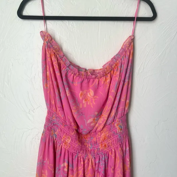 Ramy Brook Pasiley Printed Ashley dress Pink and Orange Strapless Dress size L - Image 8