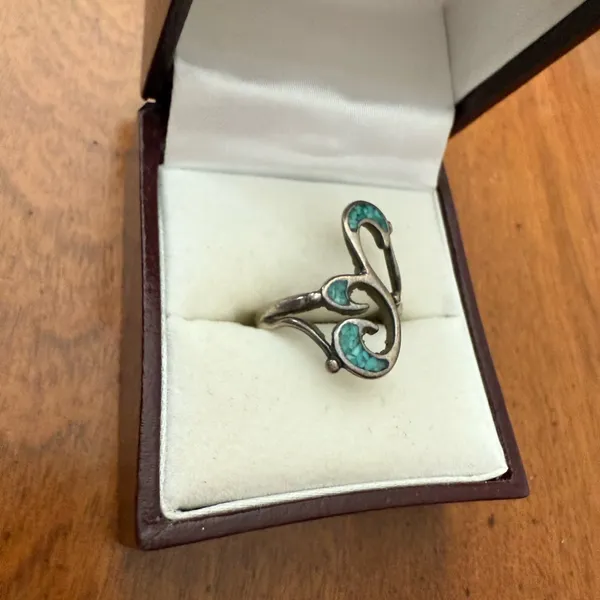 Vintage Turquoise Design 925 Ring Size 5 3/4 - Image 5