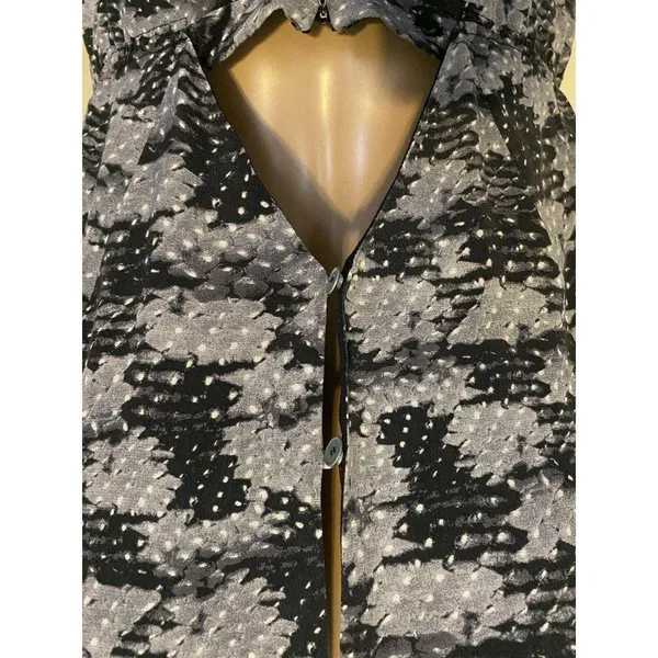 $325 Anthropologie Rebecca Taylor 10 Silk Mini Gray Dress Summer Storm Snakeskin - Image 4