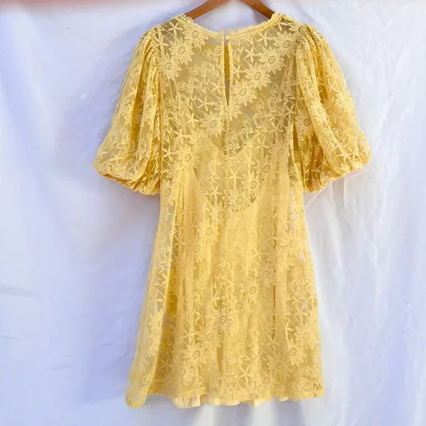 FREE PEOPLE x JEN’S PIRATE BOOTY NWOT VILLANOVA LACE PUFF SLEEVE MINI DRESS MED - Image 8