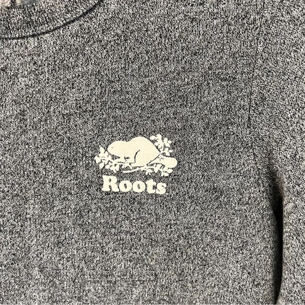Roots Heather Gray Crew Neck Long Sleeve Plush Sweatshirt Dress Casual Size XS‎ - Image 2