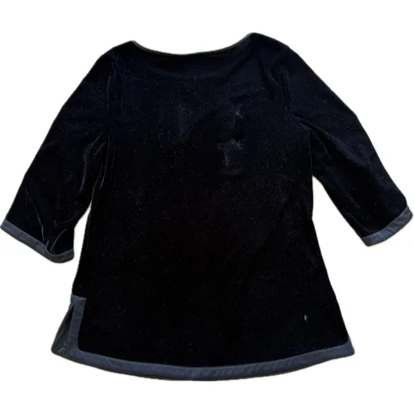 Soft Surroundings XS Petite Black‎ Velvet Shirt Witchy Ren Faire Whimsygoth Dark - Image 3
