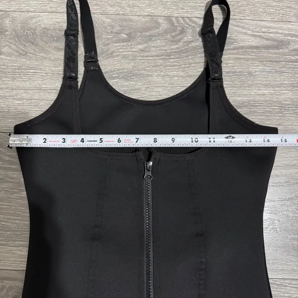 Womens Black Waist Trainer Vest Shapewear Zipper Hook Closure Large L Faja‎ - Image 5