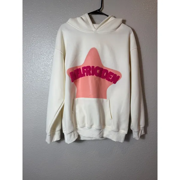 Aelfric Eden Vintage Embroidery Eden Star V303 Hoodie CreamPink Oversized SizeXS - Image 2