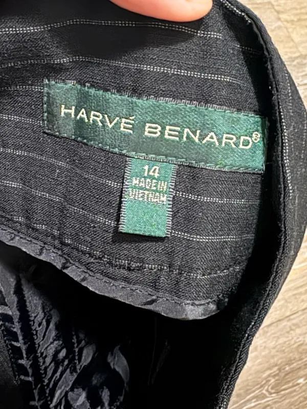 Harve Benard Black Pinstripe Pants - Image 8