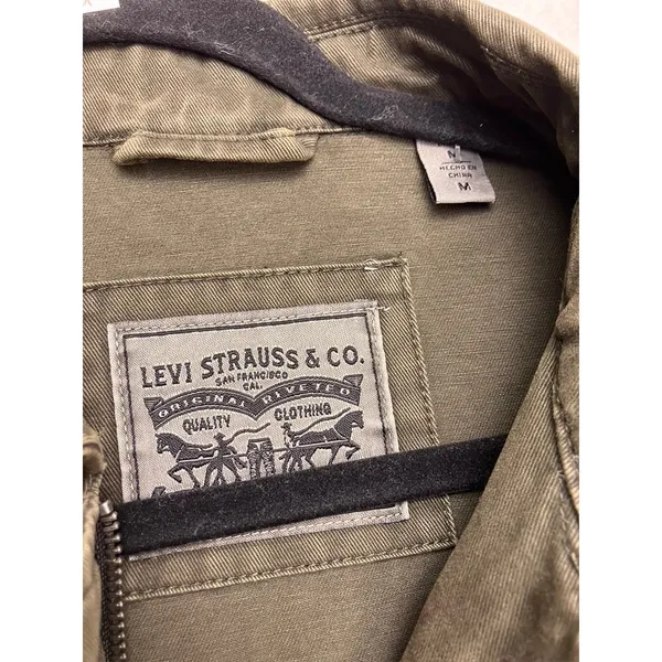 Levi Strauss‎ & Co Field Jacket Womens Medium Olive Green Cotton Utility Coat - Image 2