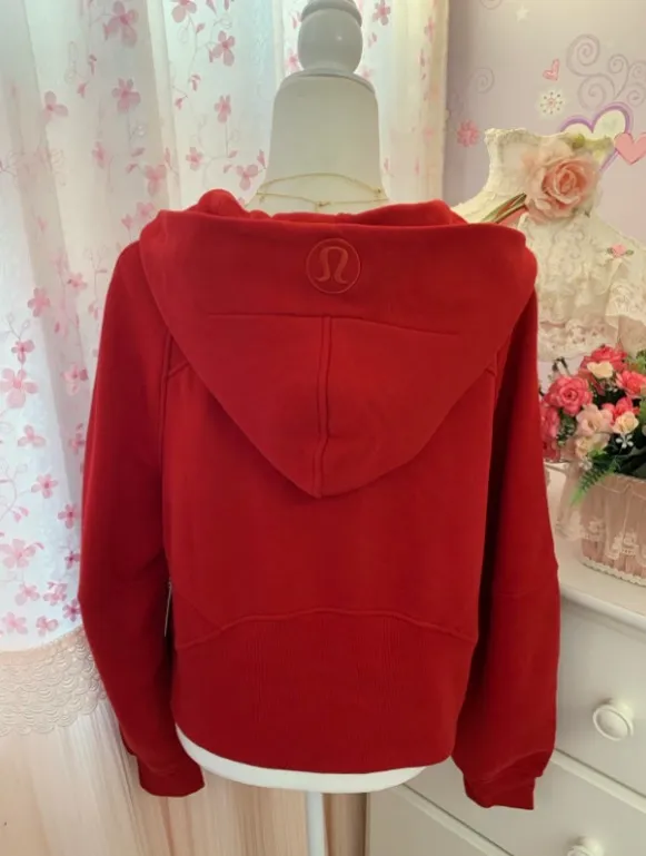 Lululemon Scuba Oversized Half-Zip Hoodie College Crimson - Image 4