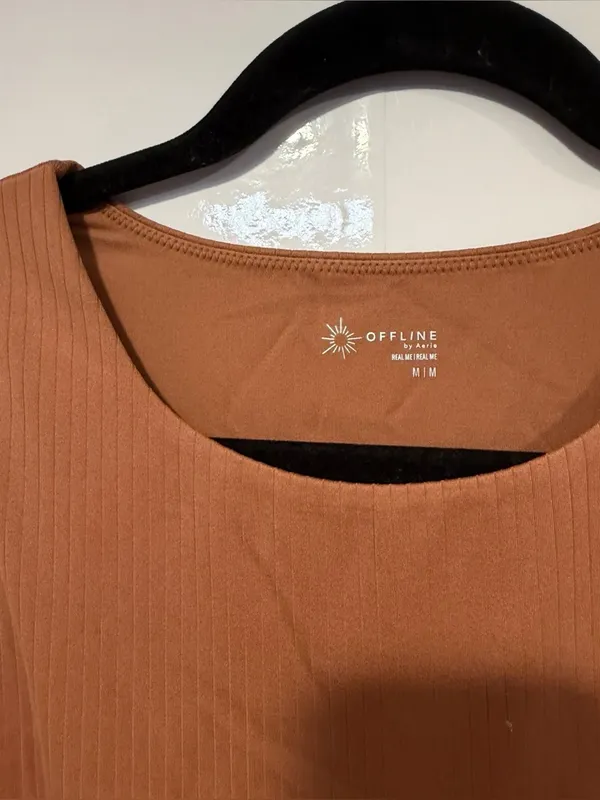 Aerie Sleeveless Ribbed Bodysuit‎ in Warm Brown - Image 2