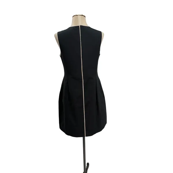 'S Max Mara Black Contrast Trim Shift Dress Sleeveless Italy Size US 6‎ - Image 6