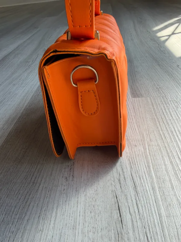 Modern Orange Padded Clutch/Shoulder Bag — NEW - Image 6