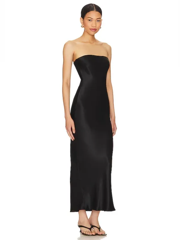 SNDYS Revolve Angel Strapless Midi Dress Black Size Large NWT - Image 2