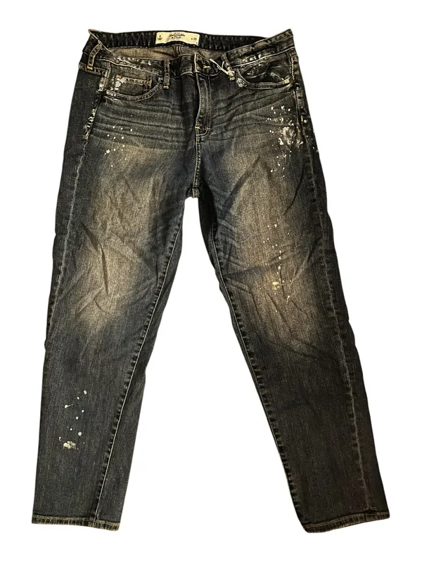 Abercrombie & Fitch Paint Splatter Boyfriend Jeans Medium Wash Distressed Y2K - Image 2