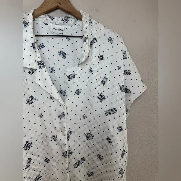 Vintage Miss Dior Christian Dior Pajamas Top size Small 70’s 80’s - Image 4