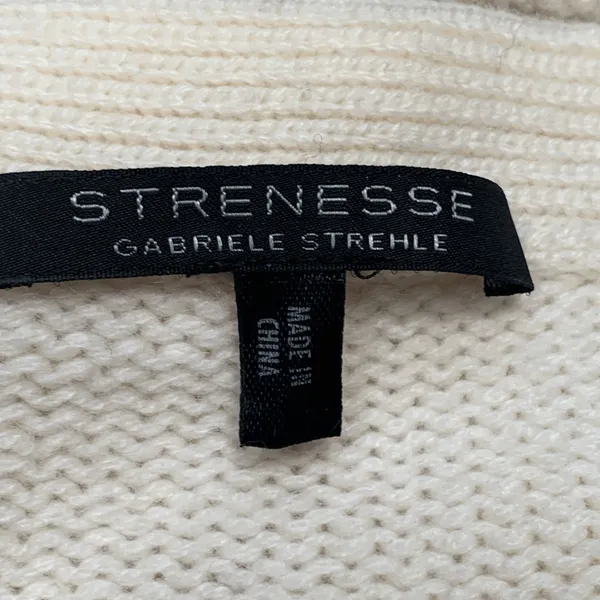 Strenesse Cream Cashmere Scoop Neck 3/4 Sleeve Sweater Knit Top Minimalist‎ 6 - Image 7