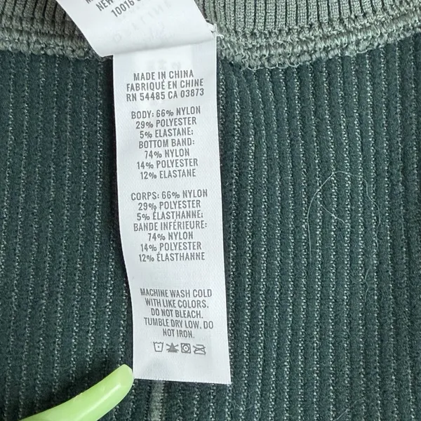 OFFLINE by Aerie Seamless Ribbed Crop Top Women's M Short Sleeve Green Workout - Image 5