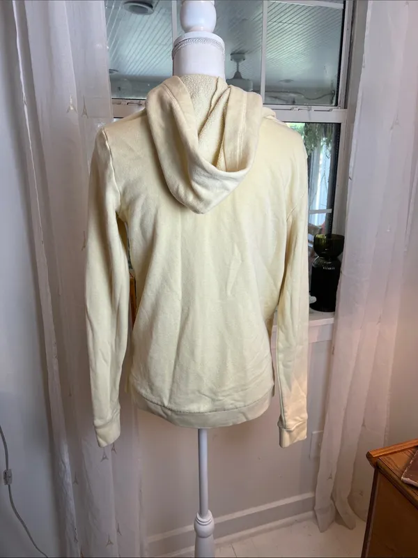 PINK Victoria's Secret Pale Yellow Zip-Up Hoodie size small. - Image 4