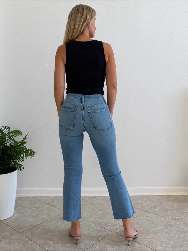 Madewell The Stretch Flare Crop Jeans High Rise Blue Size 25 NWT - Image 3
