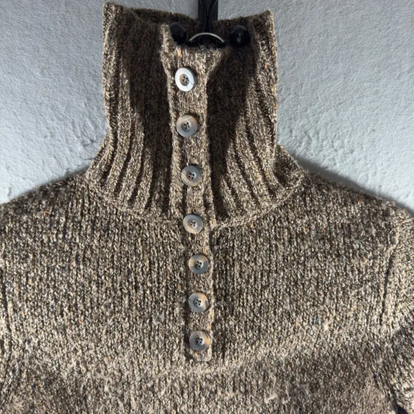 3082 | Charter Club Marled Knit Mock Neck Sweater Brown Womens M Cottagecore - Image 3