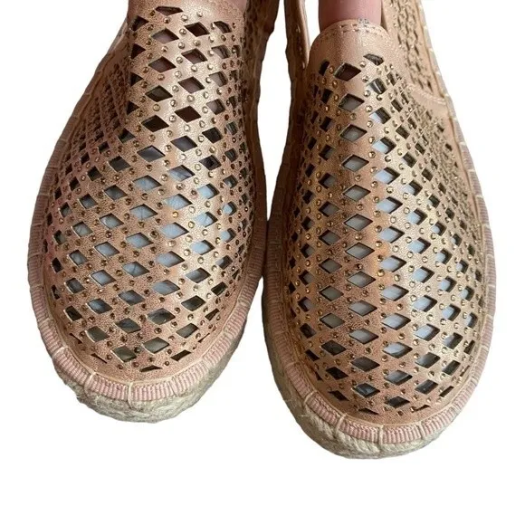 Catherine Malandrino Size 6 Melchior Espadrille‎ Slip On Loafers Rose Gold NWT - Image 4