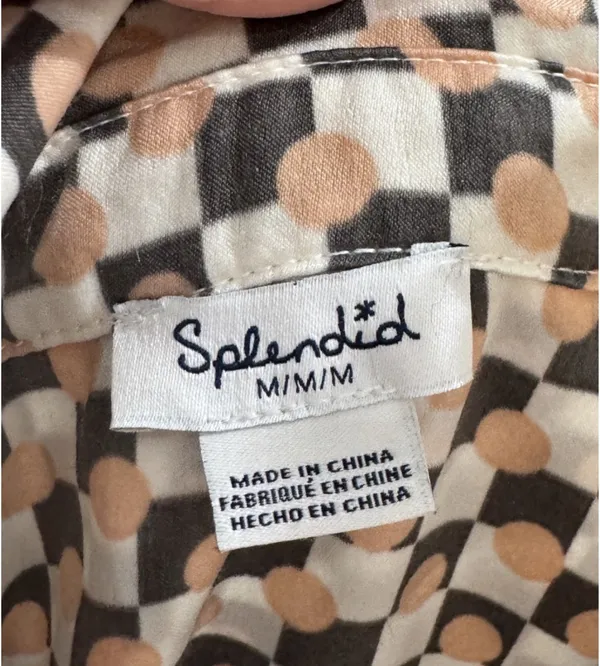 Splendid Satin Girlfriend Check Dot PJ Set - Image 10