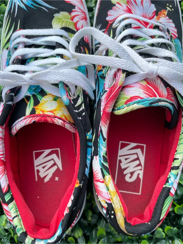 Vans Womens Hawaiian Tropical Print Low Top Sneakers Shoes Multicolor Sz 8 - Image 5