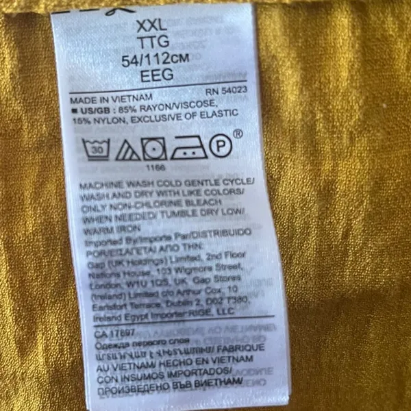 Banana Republic Womens XXL‎ Mustard Yellow Twist Front Smocked Back Camisole Top - Image 5
