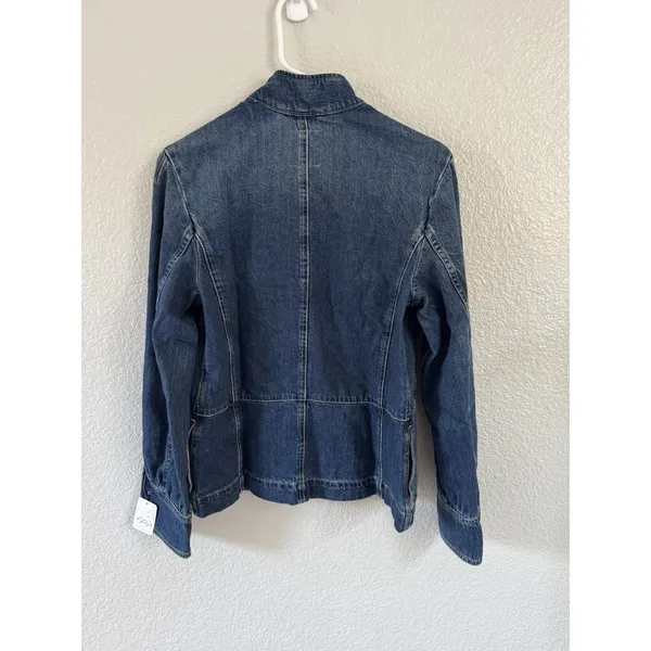 We The Free Denim Jacket XS NWT Structured Military Utility Missing Button - Image 4
