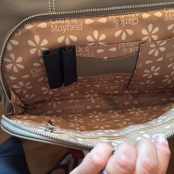 Taupe Laptop Bag with Sophisticated Design - Image 12