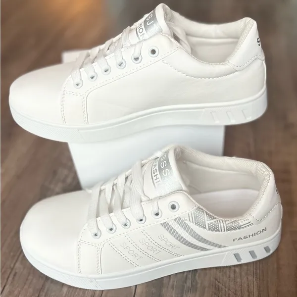 Women’s White Casual Sneakers - New Without Tags! Women’s 9 - Image 2