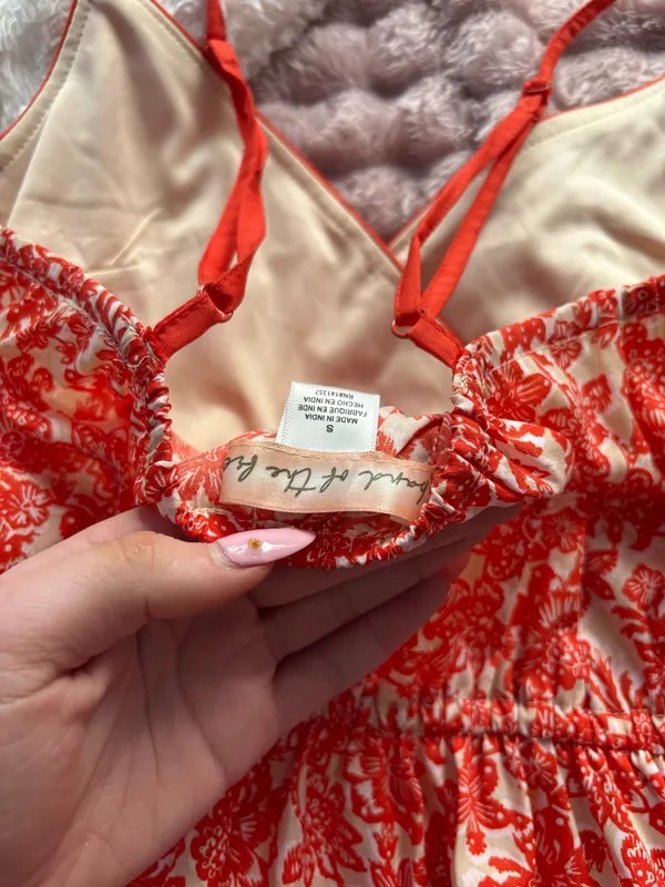TJ Maxx Red Flower Pattern Dress - Image 3