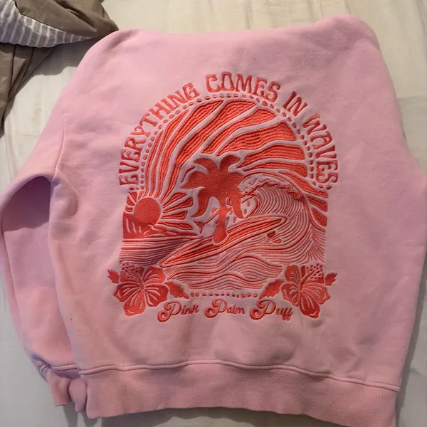 Pink Palm Puff Hoodie - Image 3