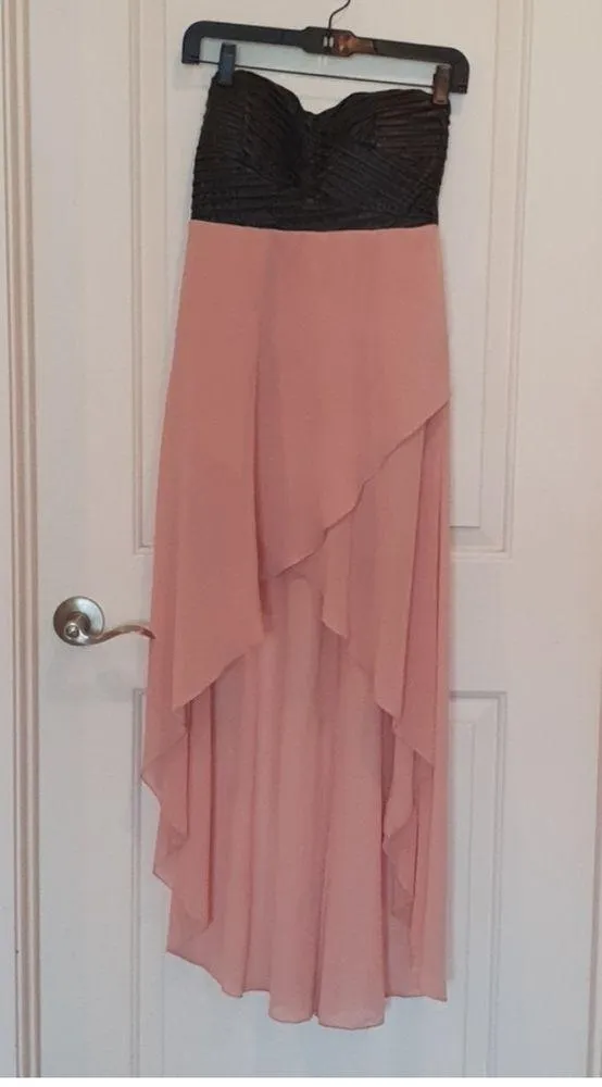 Casting empire waist pink strapless dress L - Image 6