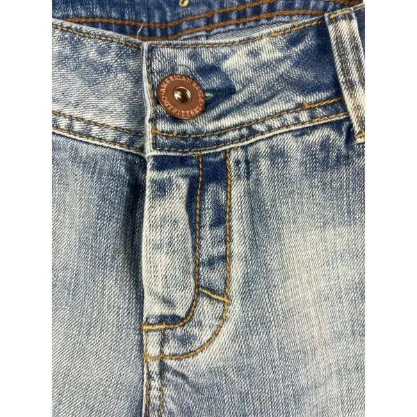 VTG American Eagle 90s Y2K Antique Wash Super Low Rise Skinny Flare 10R NOS - Image 3