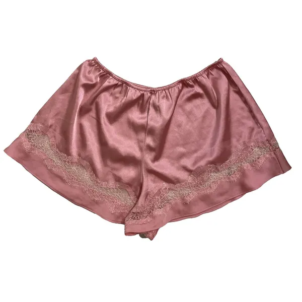Victoria's Secret Satin Tap Shorts Light Pink Lace Trim Sleep Pajama Bottoms XS - Image 4