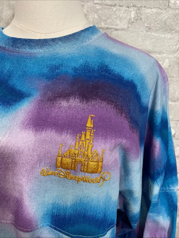 Disney Tie-Dye Long Sleeve Spirit Jersey - Blue, Purple & Gold Castle - Image 2