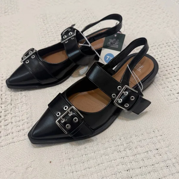 Wild Fable 7.5 Peyton pointed toe double buckle slingbacks 3630 - Image 2