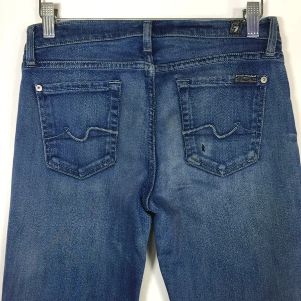 7 for all Mankind Bootcut Raw Hem Jeans Size 26 - Image 10
