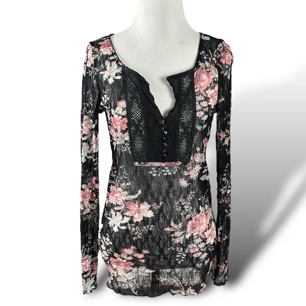 Denim & Supply Ralph Lauren Ethereal Dainty Cottage Floral Lace Y2K Medium - Image 12
