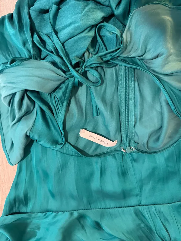 Mustard seed satin green dress S - Image 5